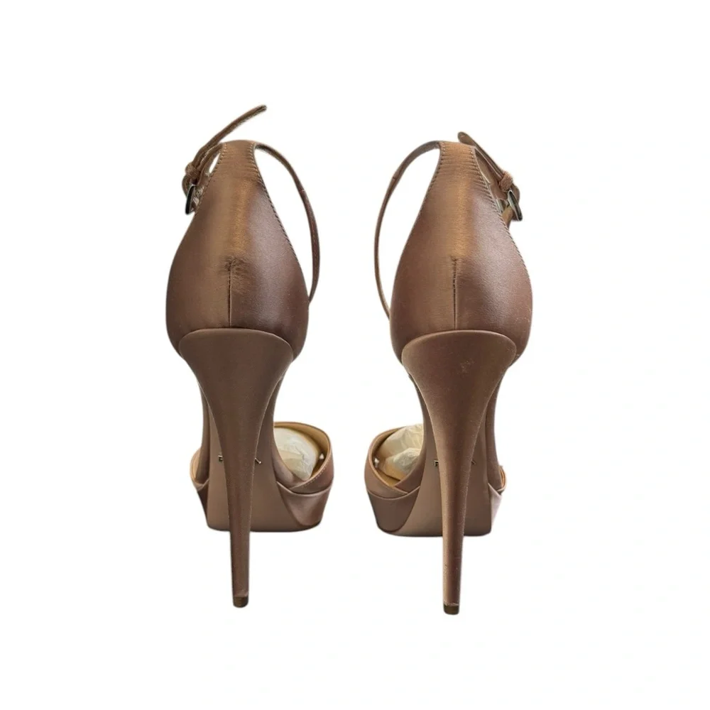 PRADA**Nude Satin Platform Heels***EU 41; US 11 $1395